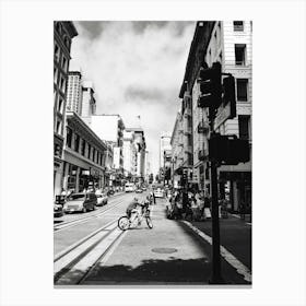San Francisco Streets Black & White Canvas Print