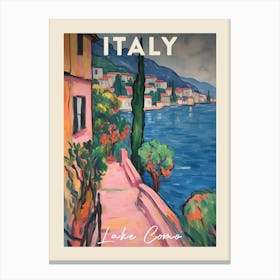Lake Como Italy 2 Fauvist Painting  Travel Poster Canvas Print