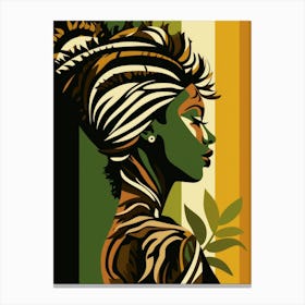 African Woman With Zebra Print Canvas Print