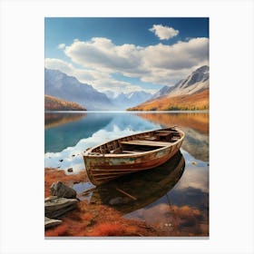 Boat On A Lake 5 Canvas Print