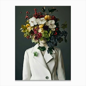 floral portrait Canvas Print