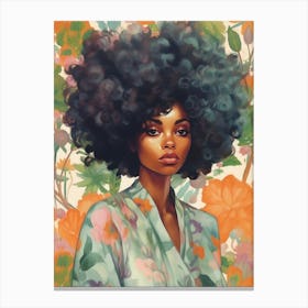 Hair Appreciation Pastel Portrait 2 Canvas Print