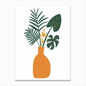 Vase Of Tropical Plants Canvas Print