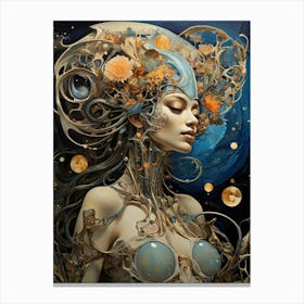 Woman In Space Canvas Print