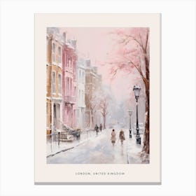 Dreamy Winter Painting Poster London United Kingdom 2 Canvas Print
