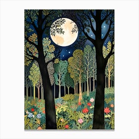 William Morris Moonlight In The Forest 99 Canvas Print