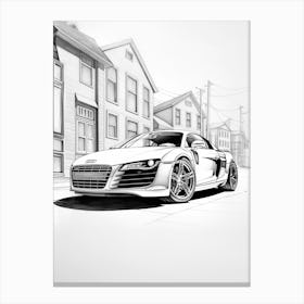 Audi R8 Line Drawing 3 Canvas Print