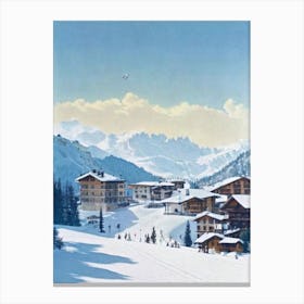Cortina D'Ampezzo, Italy Vintage 2 Skiing Poster Canvas Print