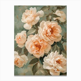 Peach Roses Canvas Print