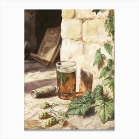 Beer And Hops Canvas Print