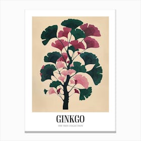 Ginkgo Tree Colourful Illustration 1 Poster Canvas Print