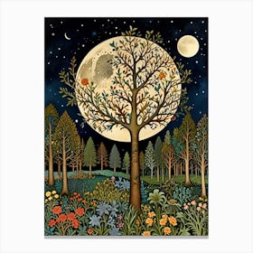 William Morris Tree In The Moonlight 1 Canvas Print