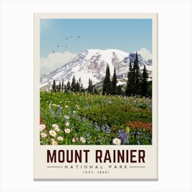 Mount Rainier Minimalist Travel Poster Canvas Print