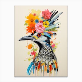 Bird With A Flower Crown Roadrunner 1 Canvas Print