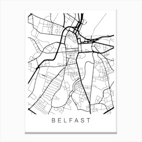 Belfast Map Canvas Print