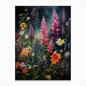 Wildflowers At Midnight Digital Oils Canvas Print