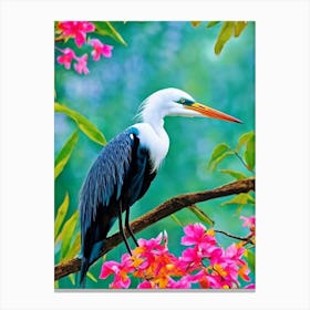 Egret Tropical bird Canvas Print