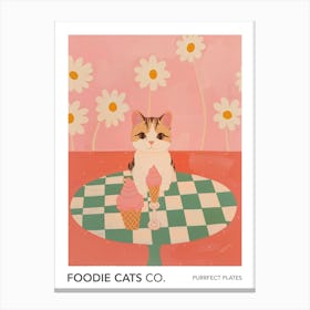 Foodie Cats Co Cat And Ice Cream 1 Canvas Print