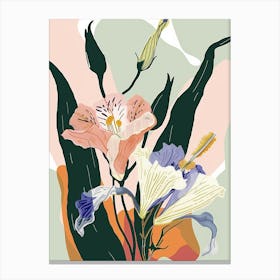 Colourful Flower Illustration Lisianthus 4 Canvas Print