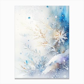 Frost, Snowflakes, Storybook Watercolours 1 Canvas Print