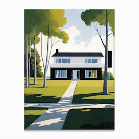 Minimalist Modern House Illustration (24) Canvas Print