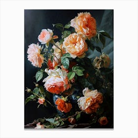 Baroque Floral Still Life Rose 8 Canvas Print