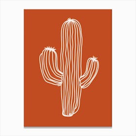 Cactus Line Drawing Mammillaria Cactus Canvas Print