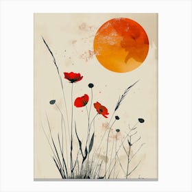 Poppies in the sunset Canvas Print