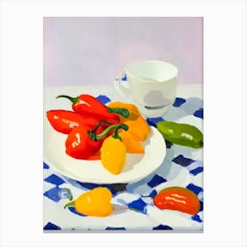Habanero Pepper 3 Tablescape vegetable Canvas Print