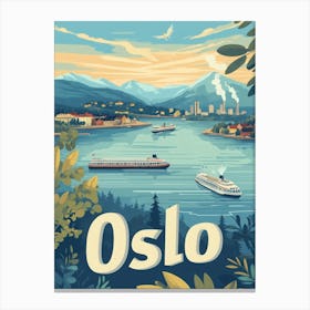 Aihrgdesign A Mid Century Modern Travel Poster For Oslo 4 Canvas Print