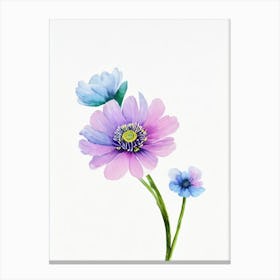 Anemone Watercolour Flower Canvas Print