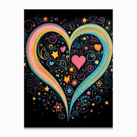 Rainbow Space Heart 2 Canvas Print