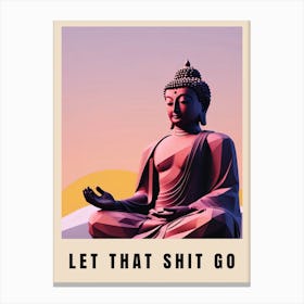 Let That Shit Go Buddha Low Poly (28) Canvas Print