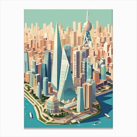 Shanghai, China, Geometric Illustration 2 Canvas Print