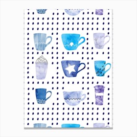 Watercolor Coffee Cups Canvas Print