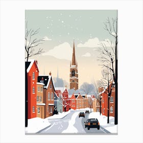Retro Winter Illustration Bristol United Kingdom Canvas Print
