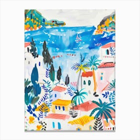 Travel Poster Happy Places Amalfi Coast 3 Canvas Print