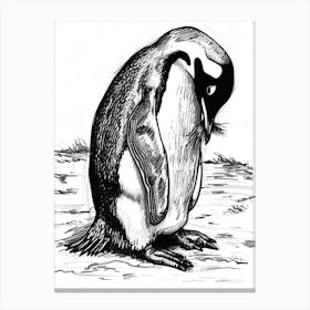 Emperor Penguin Preening Their Feathers 3 Canvas Print