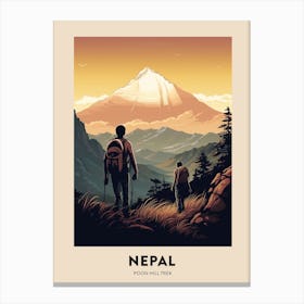 Poon Hill Trek Nepal 2 Vintage Hiking Travel Poster Canvas Print