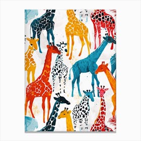 Giraffe Watercolour Pattern 2 Canvas Print