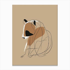 Raccoon - Boho, Line Art Canvas Print