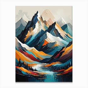 Colorful Mountain Art Canvas Print