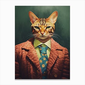 Gangster Cat Ocicat 2 Canvas Print