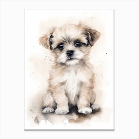 Baby Puppy Dog Watercolour Nursery 4 Canvas Print