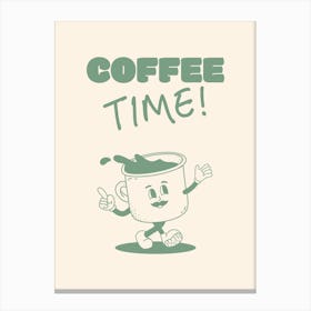 Coffee Time - Green Canvas Print
