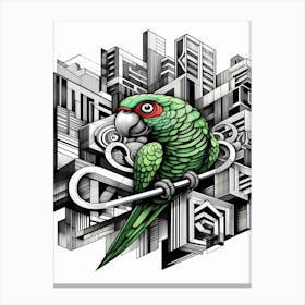 Jazz Urban Parrot Canvas Print