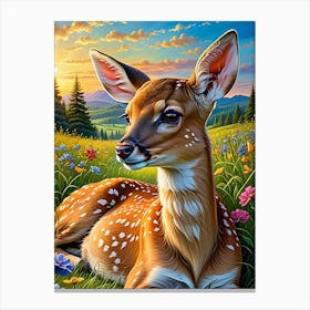 Deer In The Meadow Canvas Print