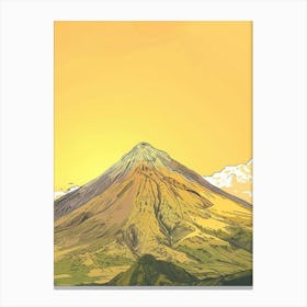 Mount Apo Philippines Color Line Drawing (1) Canvas Print