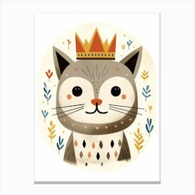 Little Bobcat 1 Wearing A Crown Canvas Print