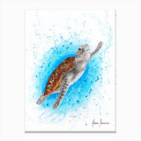 Happy Sea Turtle Canvas Print